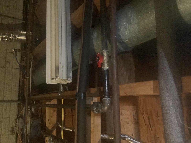 Responded to customer's request to disconnect existing gas line for stove replacement. Shut off main gas supply, installed gas cock, short nipple, and cap at termination point of the removed gas line to ensure safe closure of the system. Verified no gas leaks after restoration of main supply.