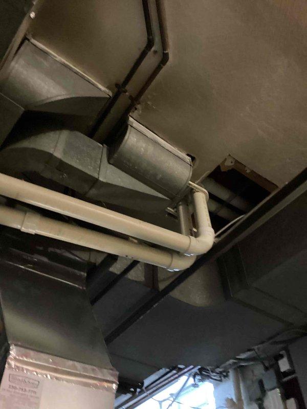 Performed routine maintenance service on 2-year-old gas furnace MVP system. Inspected ductwork connections and insulation in basement utility area. Checked venting system and verified proper operation during 1-hour service call.