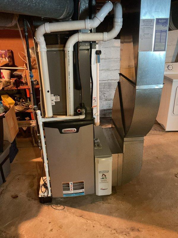 Performed scheduled MVP heating maintenance on 6-year-old Lennox furnace system. Conducted standard inspection of furnace components, exhaust venting, and ductwork connections. All tools and equipment were properly utilized during service visit with no issues identified.