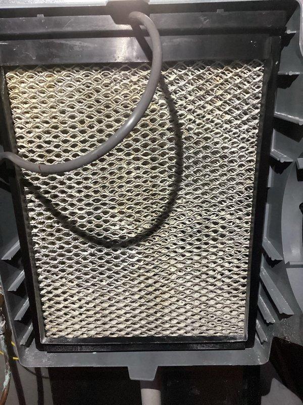 Performed routine maintenance on Lennox furnace system. Inspected and replaced dirty air filter with visible discoloration. System now operating at optimal efficiency with improved airflow and filtration.