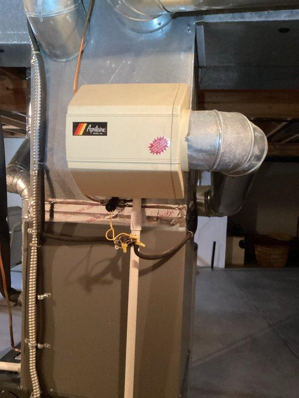 Performed complete furnace maintenance service including inspection of the Aprilaire humidifier system. Identified need for humidifier filter replacement. System filter was removed, inspected, and reinstalled. Customer opted for MVP renewal service.