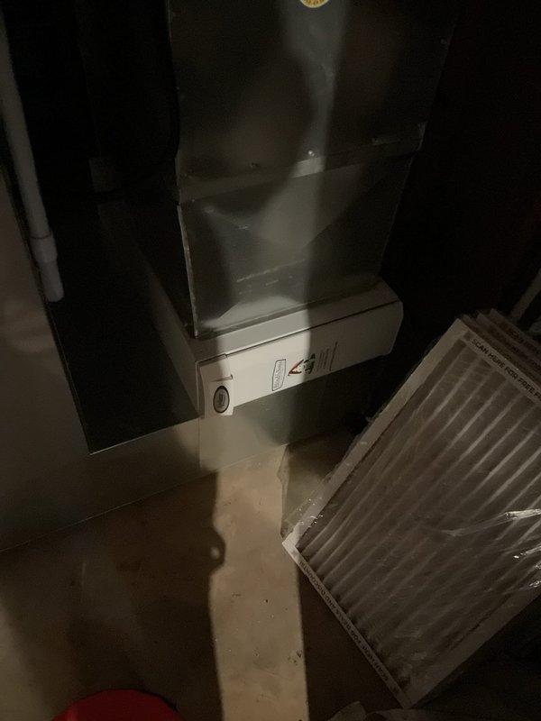 Performed annual preventive maintenance on customer's 1-year-old heating system. Inspected furnace components and control panel, which showed normal operation with all indicator lights functioning properly. Replaced air filter during service visit and confirmed system is operating at optimal efficiency.