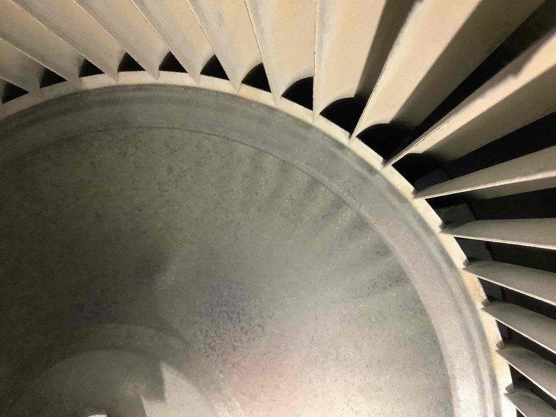 Performed recurring MVP heating service at multiple locations. Inspected blower wheel assembly and turbine components for proper operation. Verified fan blades were clean and functioning correctly with no visible damage or unusual buildup.