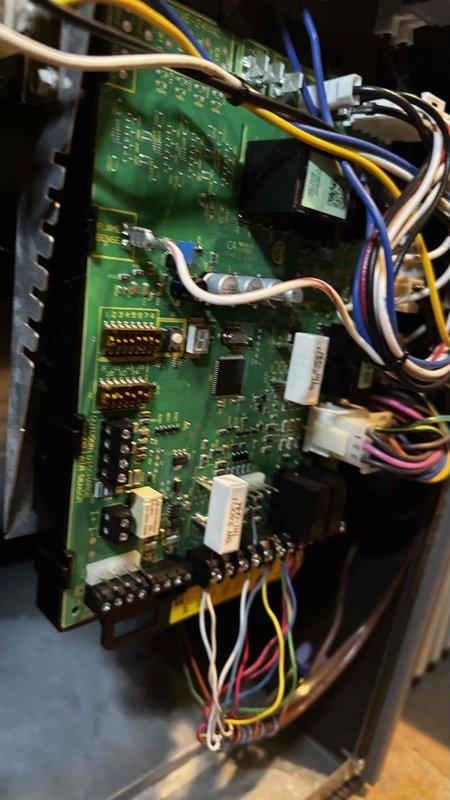 Responded to service call for non-operational furnace. Inspection revealed heavily clogged air filter causing restricted airflow and control board issues. Replaced dirty filter and performed diagnostic check of circuit board connections to restore proper functionality.