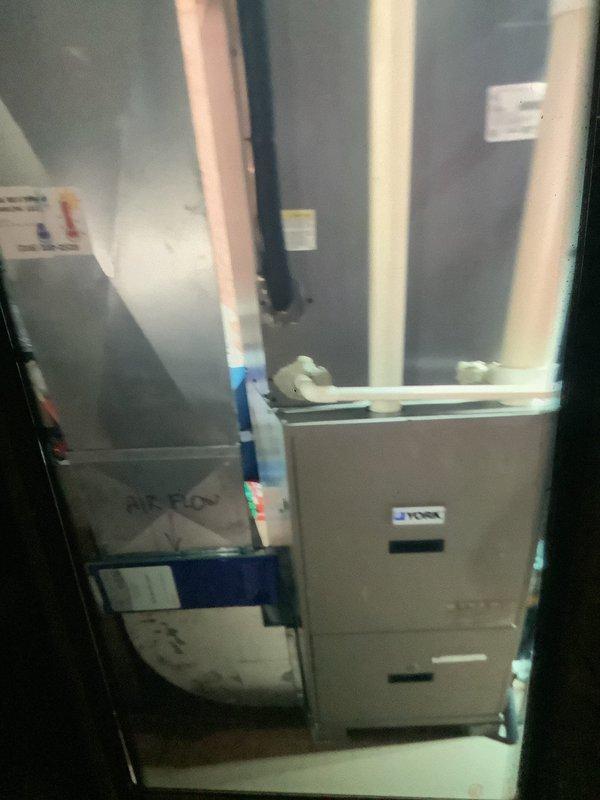 Performed scheduled MVP heating maintenance service on York furnace system. Inspected and tested flame sensor component within the unit, ensuring proper electrical connections and functionality. Verified proper airflow through ductwork and confirmed all system operations were within manufacturer specifications.