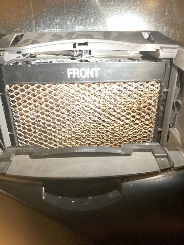 Completed MVP Heating Visit at multiple locations as scheduled. Inspected HVAC system and identified heavily soiled air filter with significant dust accumulation in honeycomb mesh. Replaced dirty filter with new unit to ensure proper system airflow and optimal heating performance.