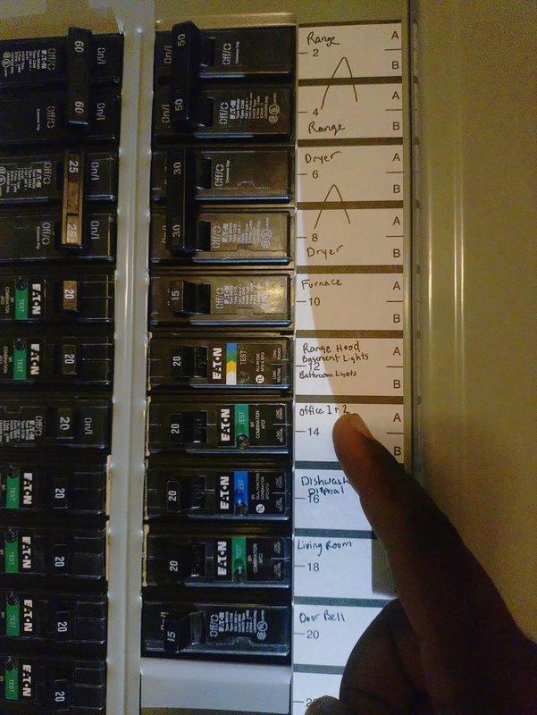 Installed GFCI protection for bathroom exhaust fan and relocated lighting fixture to maintain required 8' clearance from shower stall/bathtub edge per code requirements. Corrected previous inspection failure items and verified circuit identification in main panel.
