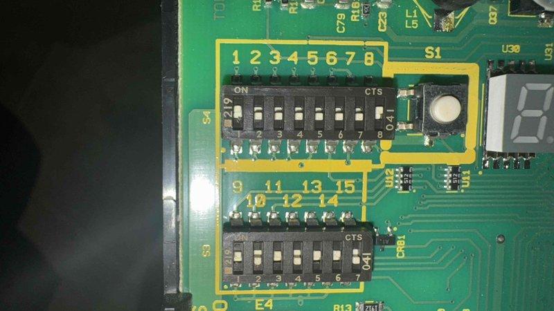 Diagnosed no heat issue and replaced faulty control board under warranty. Installed new PCB with proper DIP switch configuration, featuring dual switches (8-position and 6-position) and verified system operation. Replacement parts were ordered and installed according to manufacturer specifications.