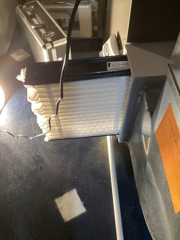 Performed recurring MVP Heating maintenance service on Lennox HVAC system. Inspected and documented condition of pleated air filter in housing. System components appear to be functioning properly with no visible issues noted.