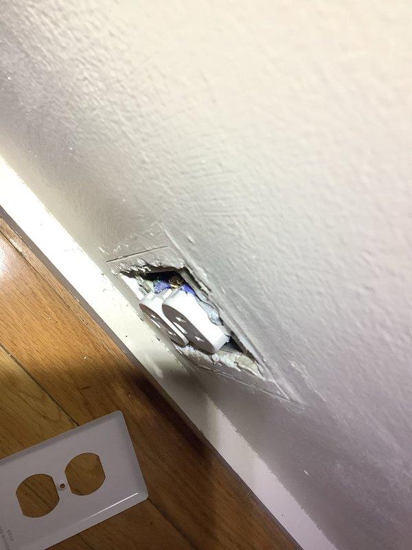 Replaced multiple standard outlets and installed two new GFCI outlets in basement to support backup sump pumps following recent waterproofing project. Repaired damaged drywall section where access was required for proper electrical connection and ensured all installations met current electrical code requirements for wet locations.