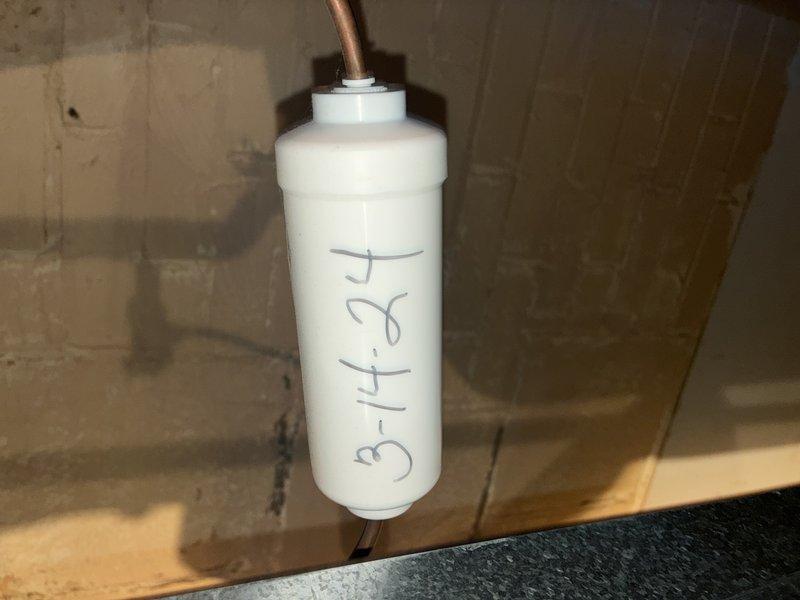Completed scheduled MVP maintenance service on 5-year-old furnace system. Inspected condensate drain line (installed March 2019) for proper drainage and functionality. Examined and verified correct operation of Aprilaire thermostat/humidity control system, confirming proper heating mode functionality and control settings.