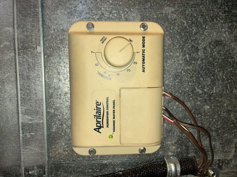 Completed scheduled MVP maintenance service on 5-year-old furnace system. Inspected condensate drain line (installed March 2019) for proper drainage and functionality. Examined and verified correct operation of Aprilaire thermostat/humidity control system, confirming proper heating mode functionality and control settings.