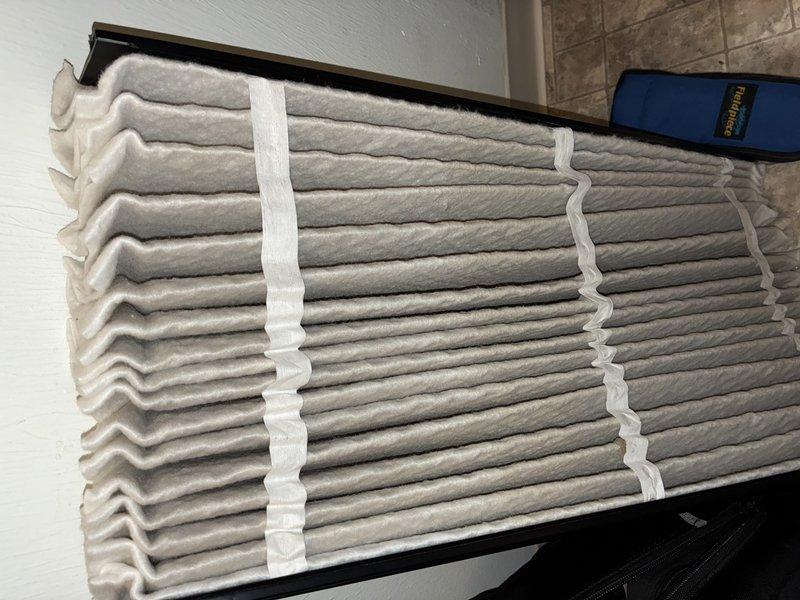 Performed routine maintenance on 3-year-old furnace (rescheduled from 11/11). Replaced air filter with new pleated filter and conducted system inspection using hex key to check mechanical components. System is functioning properly after service.
