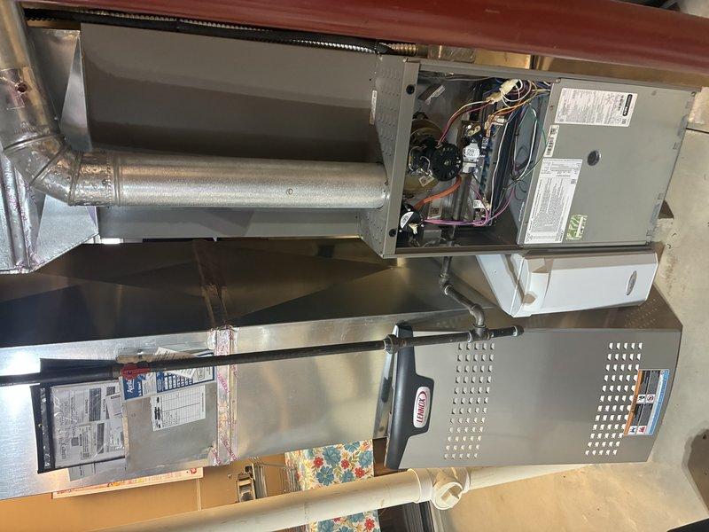 Performed scheduled maintenance on 7-year-old heating system. Inspected furnace components including control board, wiring connections, and ventilation ducts. Used specialized tool to make necessary adjustments to system. All components verified to be properly connected and functioning correctly.