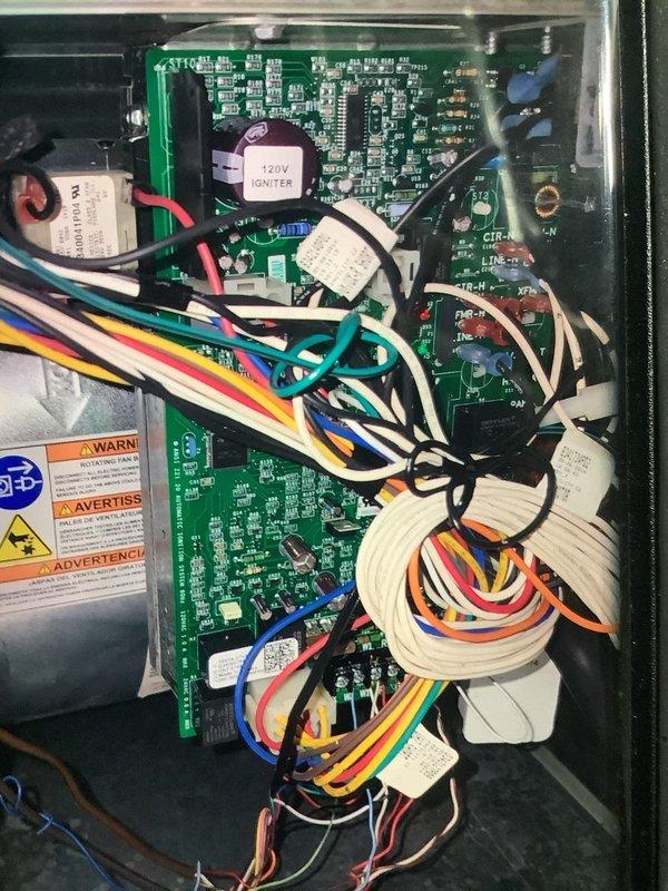 Performed scheduled maintenance on 11-year-old furnace. Inspected drainage system and filter components for proper operation. Examined control board and electrical connections, noting 120V igniter system functioning normally. All components tested and verified operational for heating season.