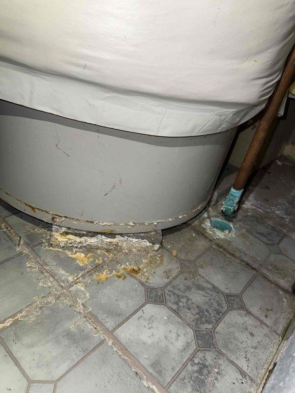 Performed scheduled maintenance on two furnace units. Inspected blower wheel assembly which appeared functional with minor dust accumulation. Noted significant corrosion and water damage at the base of water heater with visible rust/mineral buildup where unit meets the floor, suggesting potential moisture issues that should be monitored.