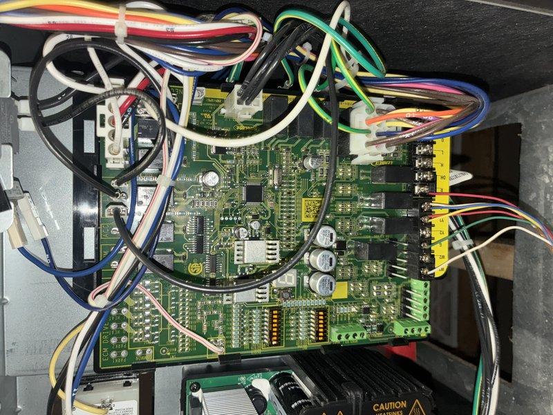 Performed scheduled MVP heating maintenance service on Lennox furnace system. Conducted visual inspection of furnace components and housing, which appeared in good working condition with no visible damage. Checked control board connections and wiring, confirming all terminals were secure with proper wire placement and no signs of electrical issues.