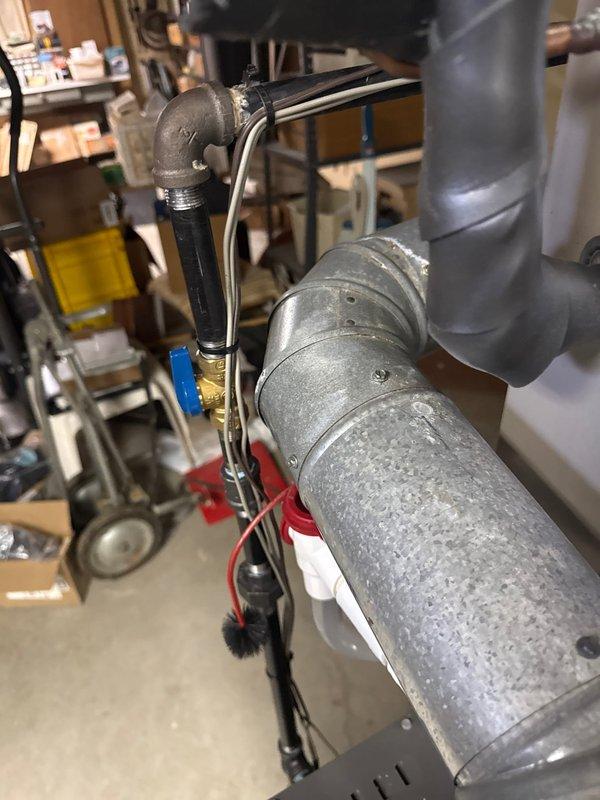 Successfully installed a new 80% efficient furnace in residential basement setting. Completed all necessary ductwork connections and installed proper gas line with shutoff valve. System is operational with all components properly secured and connected.