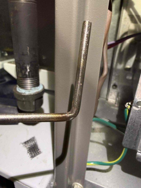 Performed scheduled MVP Heating Visit maintenance service. Inspected internal mechanical components of the heating system, focusing on pipe connections and electrical wiring. Examined copper/brass piping assembly and verified proper installation of ground wire connections to ensure system functionality.