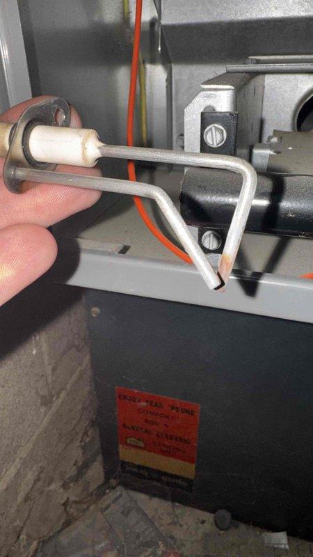 Responded to customer complaint of furnace making screeching noise. Inspection revealed faulty igniter assembly which was replaced. Combustion analysis performed with Bacharach analyzer showing system now operating at 79.3% efficiency with acceptable CO levels (21 ppm) and proper O₂/CO₂ readings. Unit restored to normal operation with no unusual noises.