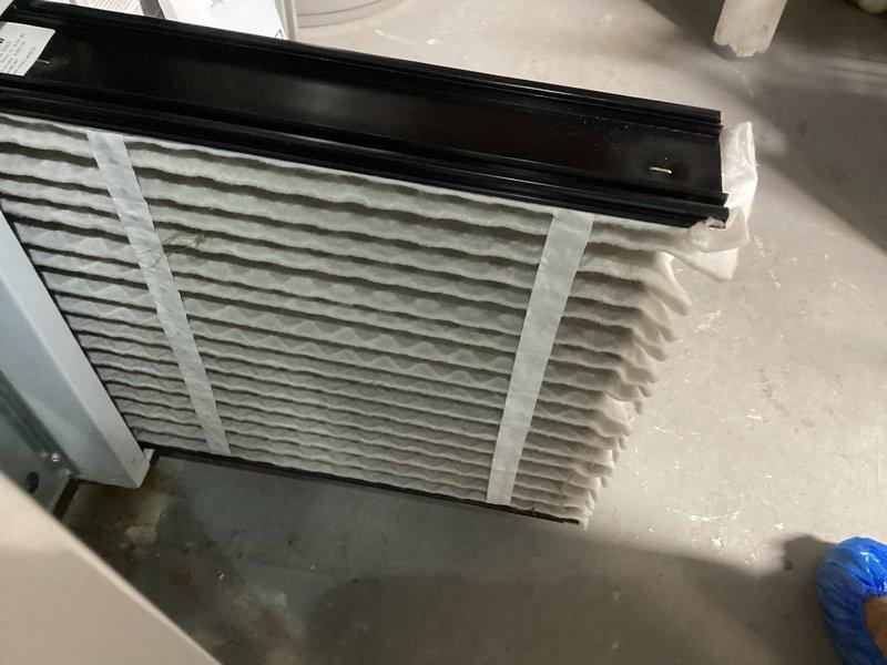 Performed scheduled MVP Heating Visit (rolled from previous appointment). Inspected Lennox furnace system with connected PVC exhaust venting. Replaced air filter with new AprilAire 16 x 25 x 4 filter, ensuring proper installation to maintain system efficiency and air quality. Verified proper operation of attached humidifier component.