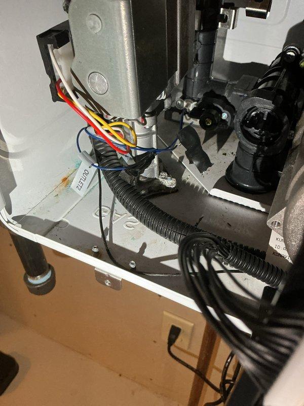 Responded to no hot water complaint on MVP NAT hot water tank displaying error code. Diagnosed faulty internal components including wiring connections and control assembly. Replaced defective parts and restored proper operation, successfully resolving the hot water issue.