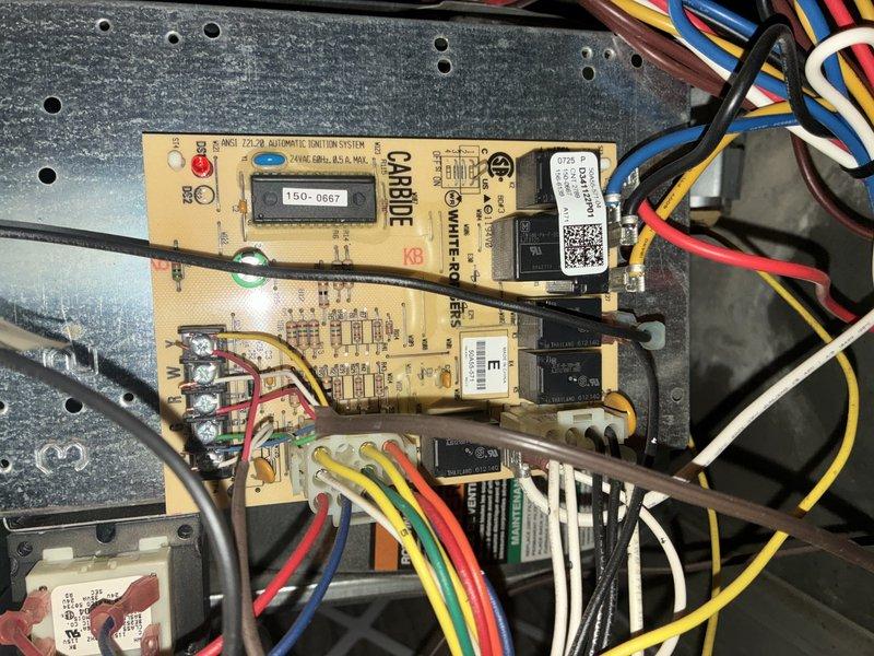 Performed routine maintenance on 3-year-old MVP Trane furnace. Inspected electronic ignition system, including MCR 729-M automatic ignition board, and verified all wire connections were secure. System operating normally with no issues detected.