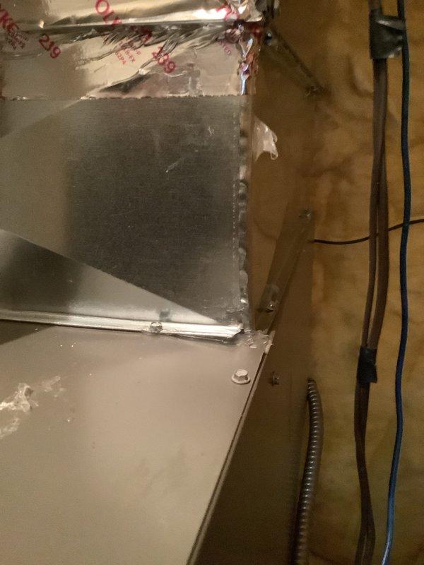 Installed 90% efficiency furnace on 2nd floor as scheduled second job call of the day. Completed proper ductwork connections with foil tape sealing at seams and ensured appropriate electrical connections were made to the unit. Verified system operation before completion.