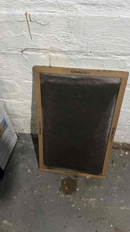 Performed diagnostic service on non-functioning furnace. Inspected and identified dirty air filter (PAMLICO brand) requiring replacement. Examined thermostat wiring connections at C, O, R, W and RH, RC, G, Y terminals, confirming proper installation and securing all connections to restore system operation.