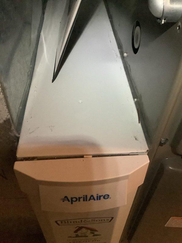 Successfully completed installation of a high-efficiency 90% furnace with proper venting system including PVC exhaust pipes. Additionally installed an AprilAire whole-house humidification system with BlueCloud certification to enhance indoor air quality. All connections secured and system tested for optimal performance.