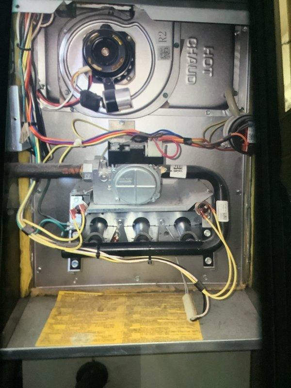 Performed scheduled MVP furnace maintenance on 10-year-old unit. Conducted visual inspection of blower motor assembly, gas valve components, and electrical connections. Examined heat exchanger and verified proper operation of safety controls. All components functioning within normal parameters; no issues identified requiring immediate attention.