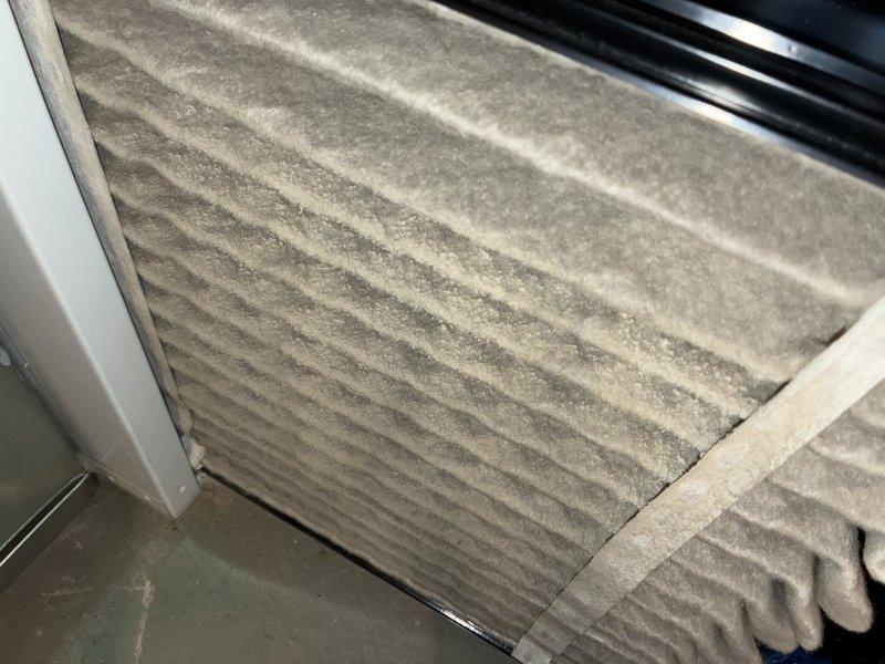 Responded to no-heat call for elderly customer. Diagnosed furnace failure due to severely clogged air filter restricting proper airflow. Replaced filter and verified proper system operation, restoring heat to the residence.