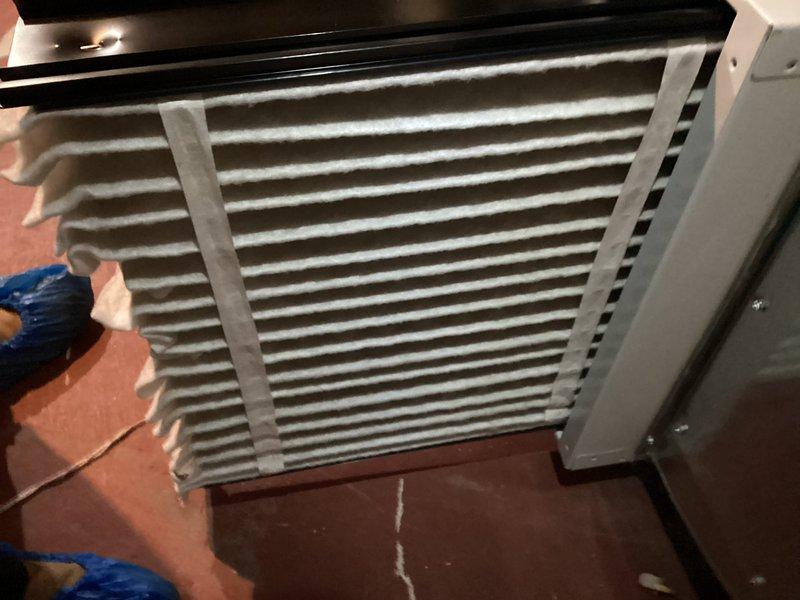 Performed annual maintenance on 1-year-old Lennox MVP natural gas furnace. Inspected and verified proper operation of all components including ductwork connections and PVC intake/exhaust piping. Examined air filter which showed minimal dust accumulation and remains in good working condition. System is operating within manufacturer specifications with no issues detected.