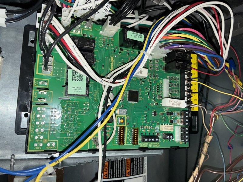 Completed recurring MVP Heating Visit service. Inspected and verified proper installation of air filter in HVAC system. Examined control board circuitry and wiring connections, confirming all components and terminal connections are secure and functioning correctly with no visible defects or damage.