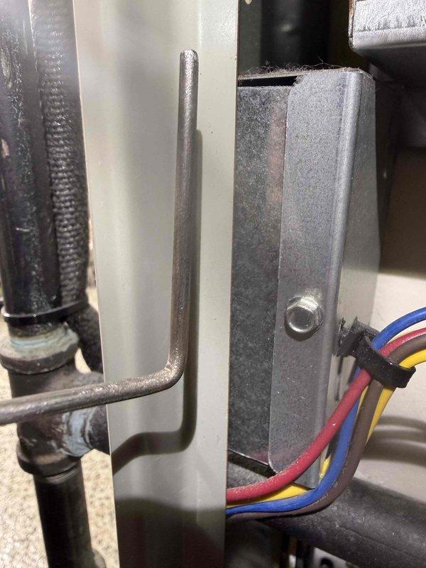 Performed scheduled MVP heating maintenance service. Inspected and verified proper operation of fan blade assembly for wear and balance. Examined electrical connections at control bracket, confirming secure wire terminations and proper routing of control wiring. All components functioning within normal parameters.