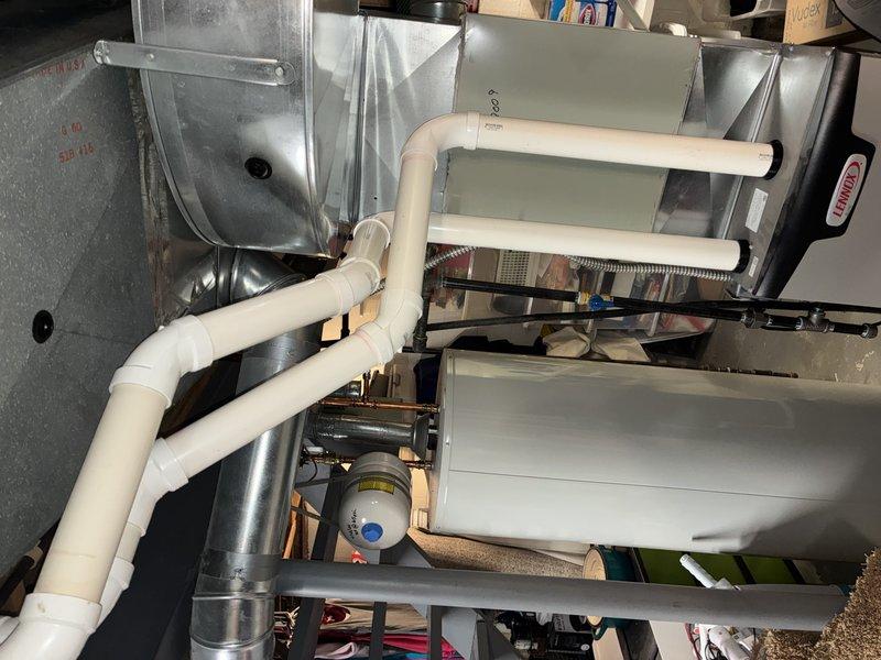 Performed scheduled maintenance on Lennox furnace system. Inspected installation components including PVC exhaust ventilation, ductwork connections, and electrical connections. All systems functioning properly with no issues identified.