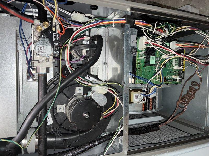 Performed comprehensive tune-up on 4-year-old furnace. Inspected internal components including blower motor, circuit board, and wiring harnesses. All systems functioning properly with no issues detected.