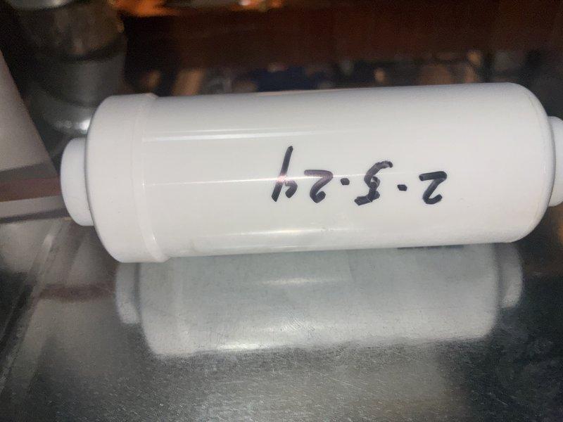 Completed scheduled MVP heating system maintenance service that was previously rescheduled. Inspected plumbing components including the shutoff valve and pipe connections. Replaced filter element (dated 2-5-24) to ensure proper system operation and efficiency.