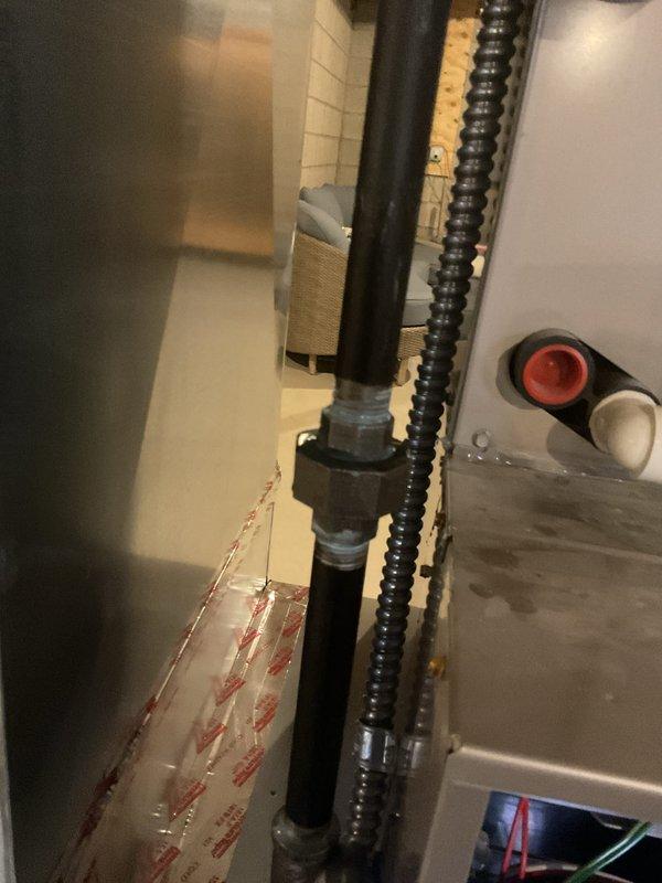 Completed scheduled MVP Heating maintenance visit. Performed electrical testing with multimeter, confirming 48.6V reading on system components. Inspected plumbing connections, vertical pipe assembly, and flexible conduit, all found to be in proper working condition.