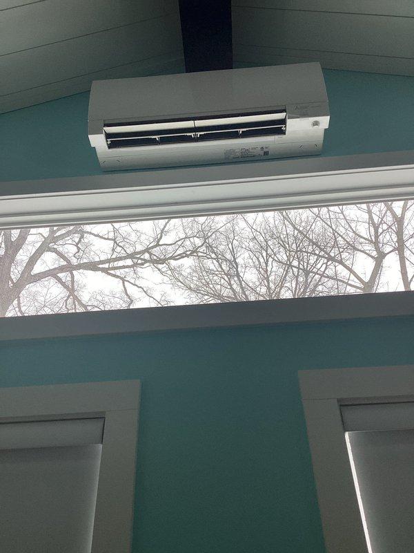 Performed scheduled maintenance on 4-year-old mini-split system. Discovered and removed severely dust-clogged filter which was significantly restricting airflow. Cleaned filter and reinstalled, restoring proper system operation and airflow.