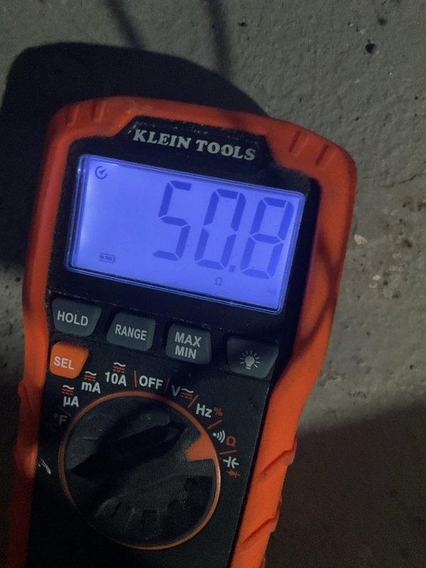 Completed scheduled heating maintenance service. Used digital multimeter to verify proper voltage readings of 50.8V to equipment. Performed temperature probe testing at system connection points to ensure optimal heating operation and efficiency.
