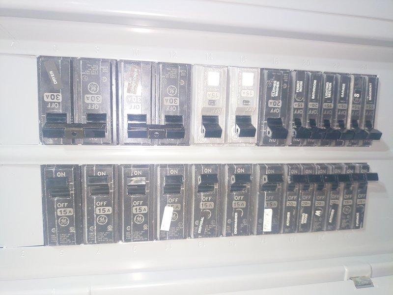 Conducted comprehensive evaluation of customer's existing electrical panel for exterior home lighting installation project. Inspected two circuit breaker panels: primary GE panel containing approximately 20-24 breakers (primarily 15A) and secondary panel with associated wiring infrastructure. Assessment completed to determine capacity and requirements for proposed exterior lighting system.