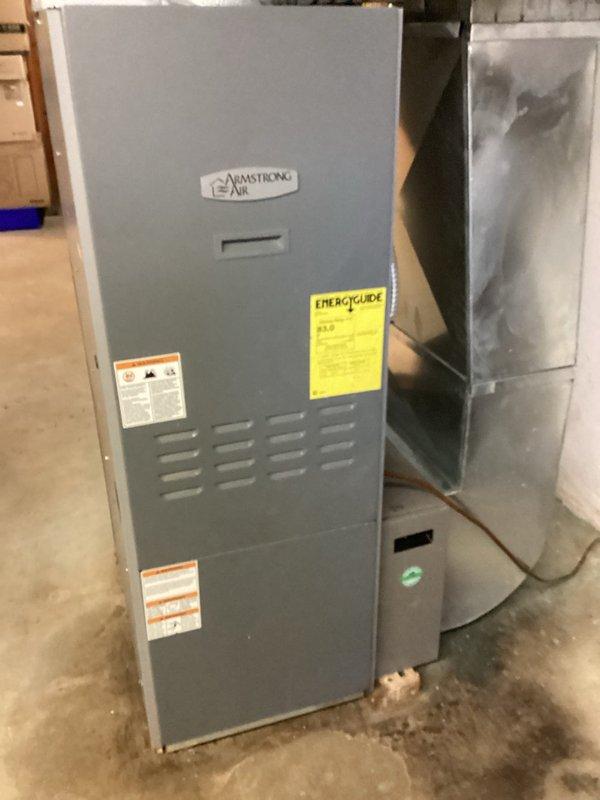Completed annual maintenance service on 1-year-old Armstrong Air oil furnace for MVP customer (rescheduled from previous dates). Inspected system components, replaced air filter, and verified proper operation of the heating system. Unit is functioning normally with no operational issues identified.