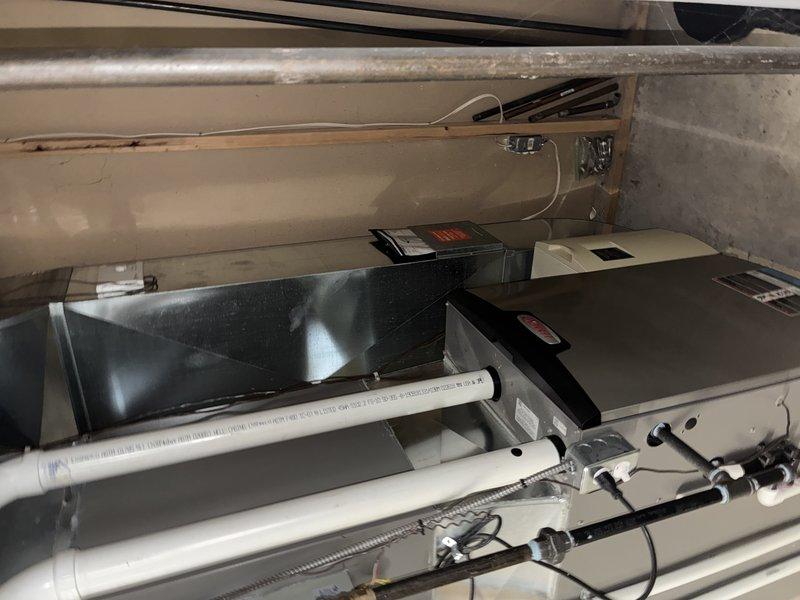 Performed scheduled maintenance on 5-year-old gas furnace. Inspected system components including fan assembly which showed significant dust accumulation on blades and housing. Cleaned fan unit to improve airflow and system efficiency. Checked all electrical connections and verified proper operation of heating cycle.