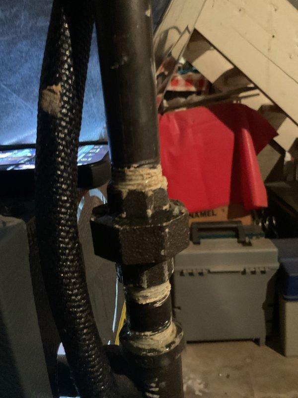 Performed routine MVP heating maintenance service. Inspected blower wheel assembly which was found in good operational condition with no visible damage or debris accumulation. Examined plumbing connections and noted proper sealing at pipe joints with no signs of leaks.