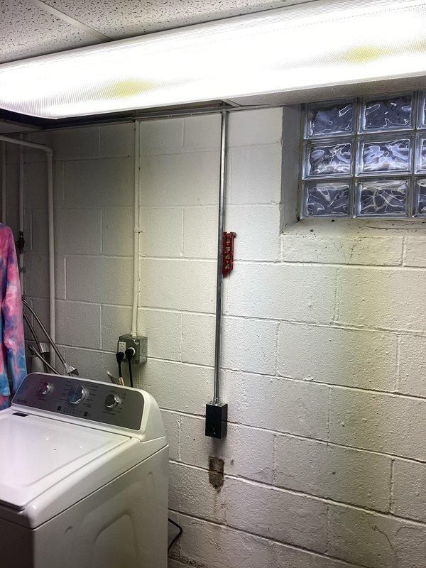 Replaced failed sump pump that had caused electrical failure to dryer circuit. Installed new pump fixture and restored electrical service to laundry area, resolving basement moisture control issues and returning all appliances to proper operation.