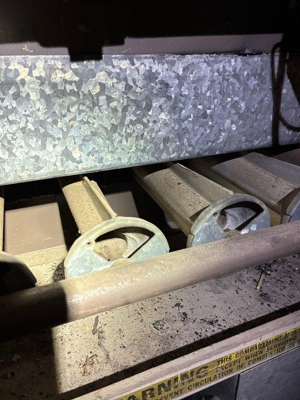 Performed scheduled MVP heating system maintenance that had been rescheduled to 2/4. Inspected ductwork connections, electrical wiring, and filter media components. System appears functional with normal wear consistent with age.