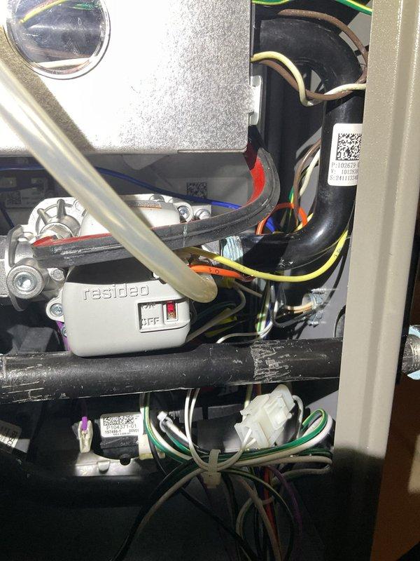 Replaced defective circuit board and gas valve in HVAC system. Installed new Resideo components and reconnected all electrical connections. System now operating properly with all control functions restored.