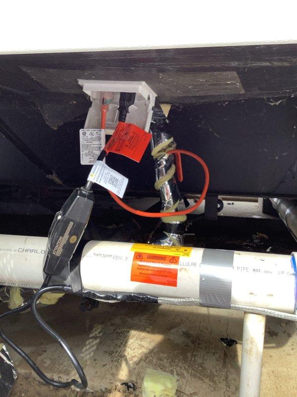 Successfully installed heat cable along exposed sewer line in crawlspace per customer request. Heat cable was properly secured to PVC piping with appropriate warning labels attached for safety compliance. Verified all connections and functionality of installation before completion.