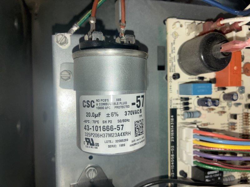 Performed scheduled MVP Heating maintenance service on a residential furnace system. Inspected the main furnace unit, ductwork, and condensate drain components, all found to be in good working condition. Examined the 20.0μF 370VAC capacitor and associated control board, verifying proper electrical connections and component functionality.